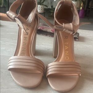Carrano Women's Elegant Tan Block Heel Sandals
